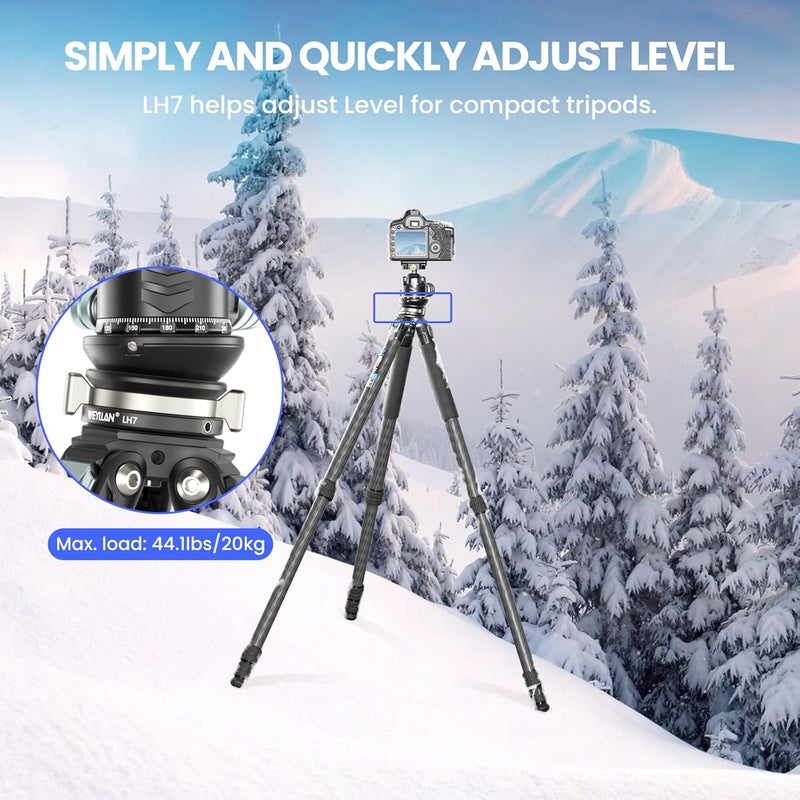 WEYLLAN Leveling Head Tripod Leveling Base for Camera Tripod Leveler Aluminum Alloy Tripod Head Mount LH7 Camera Head with 1/4'' to 3/8" Screw Compatible with DSLR Cameras Max Load 10kg/22lbs - Image 5